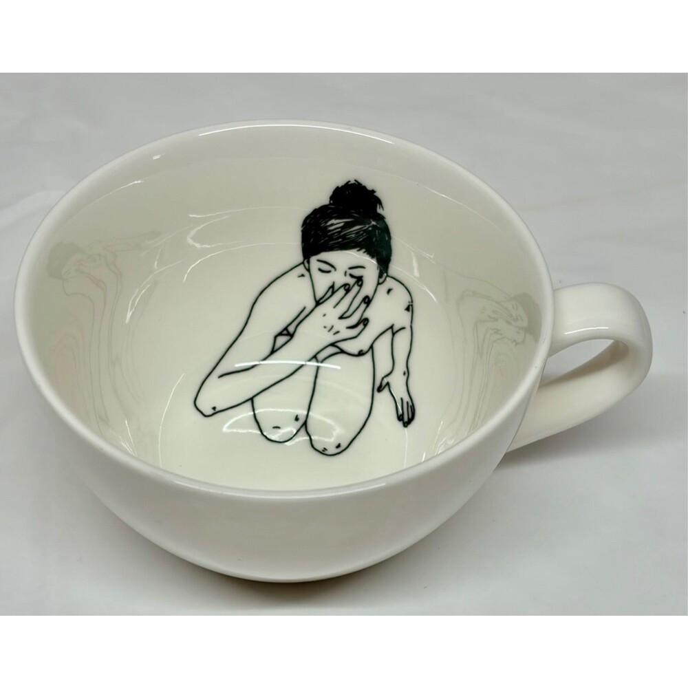 Pols Potten Undressed Skinny Dip Tea Cup Only Nude Bathing Beauty Woman